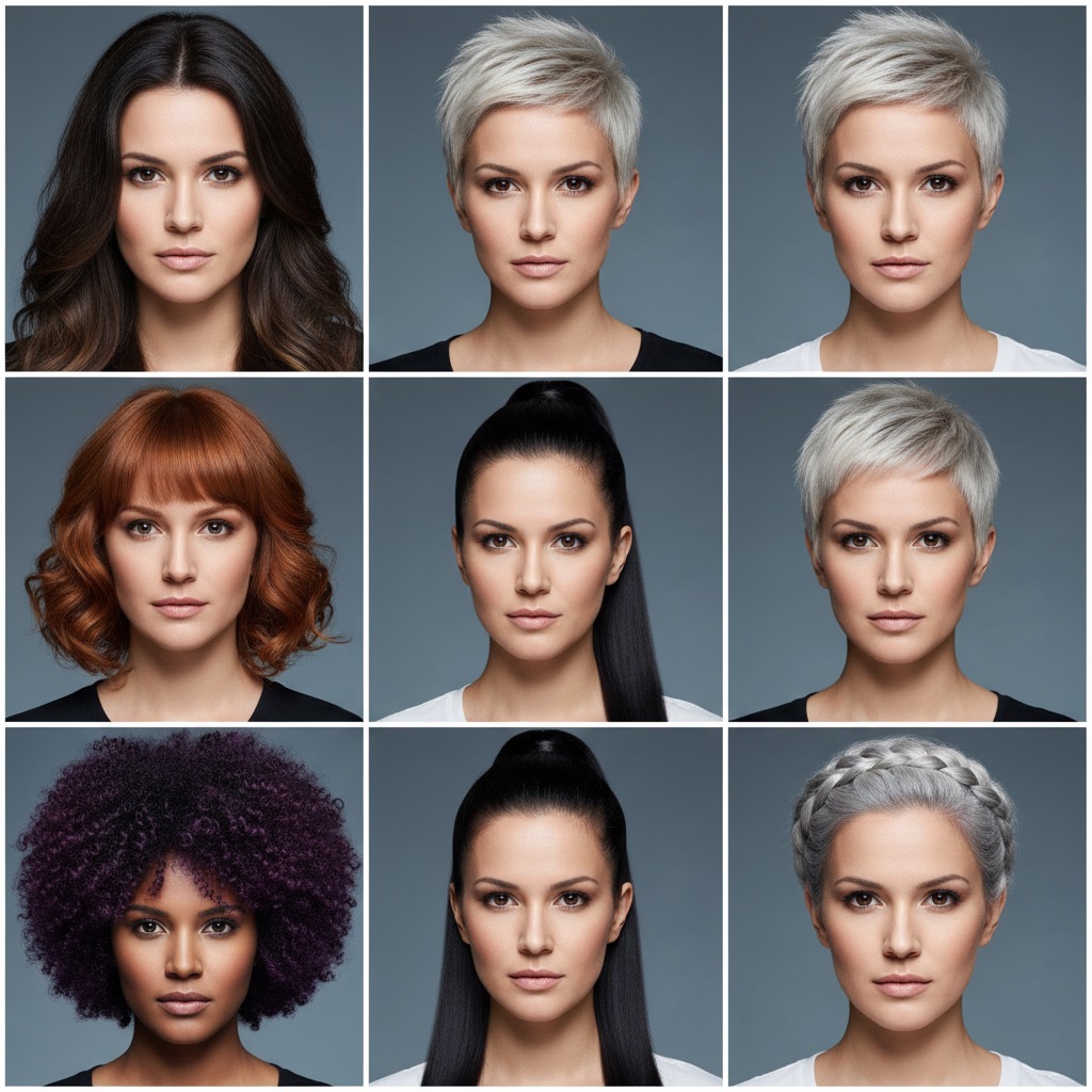Hairstyle Grid: an example made with Omni Banana