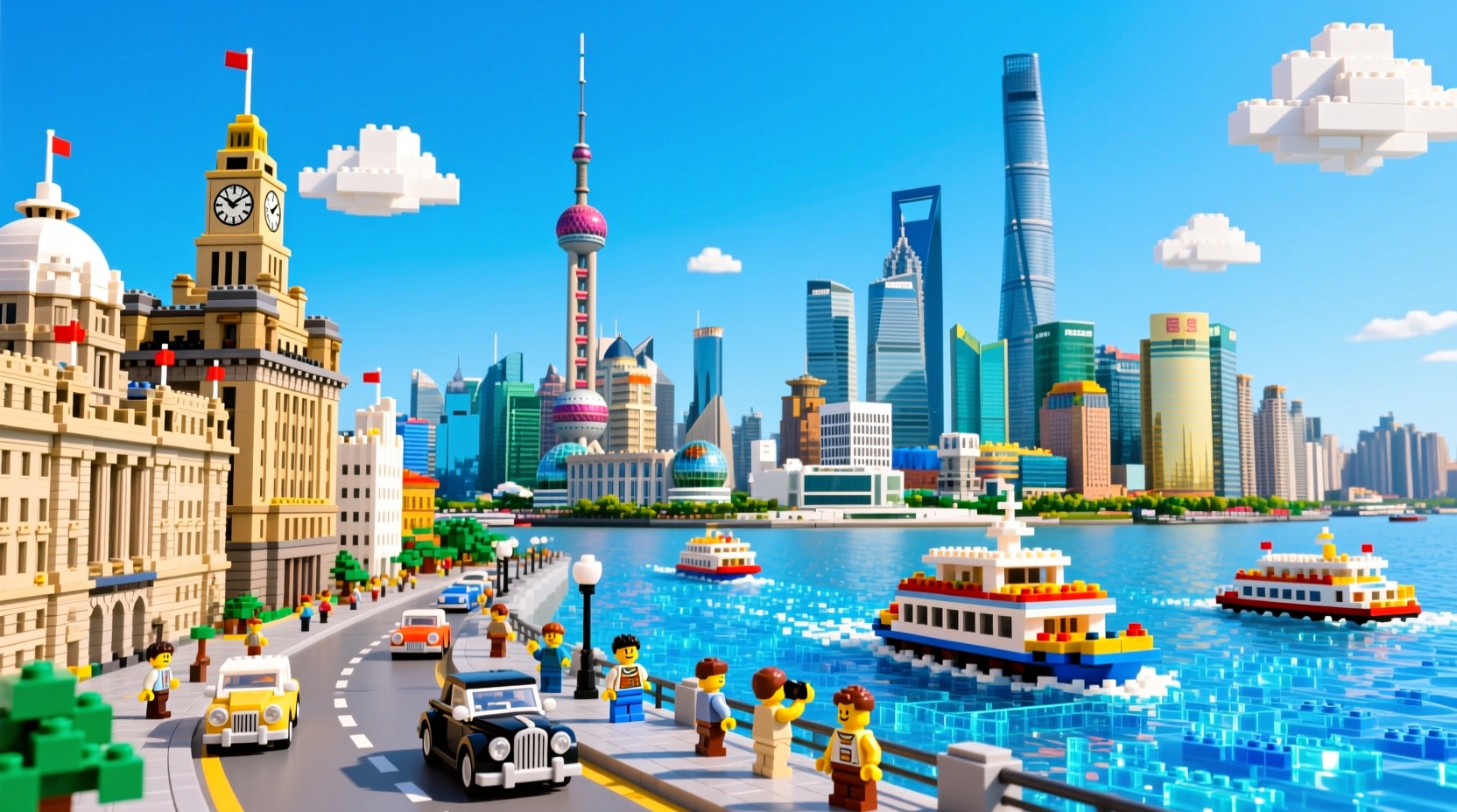 Lego Cityscape: an example made with Omni Banana